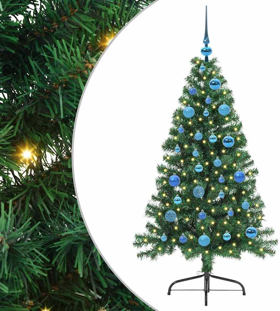 Dirbtinis prieššventinis eglutė su šviesomis Žalia 150 cm PVC
