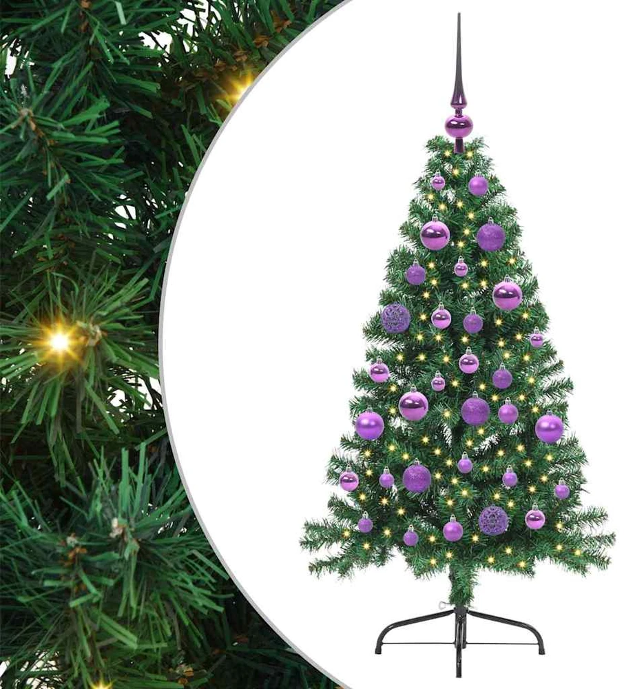 Dirbtinis prieššventinis eglutė su šviesomis Žalia 120 cm PVC