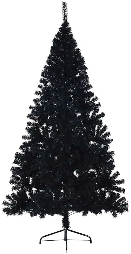 Dirbtinis prieššventinis eglutė su šviesomis Juoda 210 cm PVC