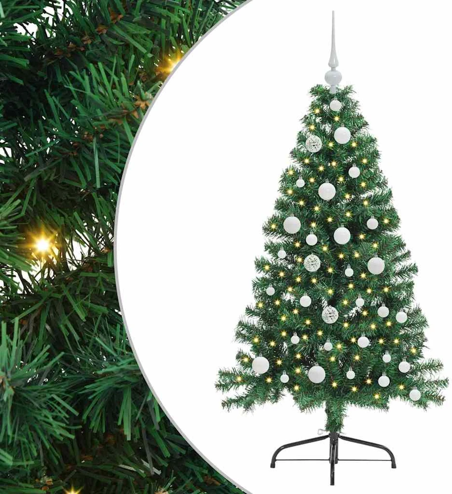Dirbtinis prieššventinis eglutė su šviesomis Žalia 120 cm PVC