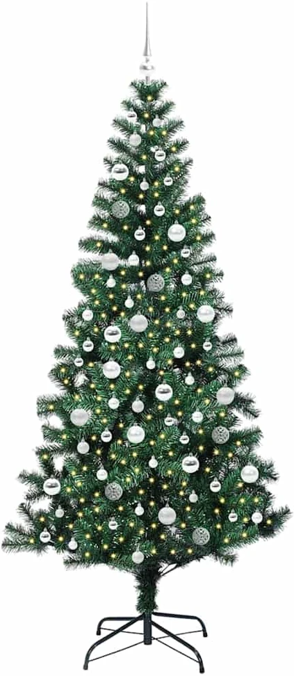 Dirbtinis prieššventinis eglutė su šviesomis Žalia 210 cm