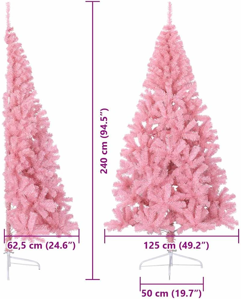 Dirbtinis prieššventinis eglutė su šviesomis Rožinė 240 cm PVC