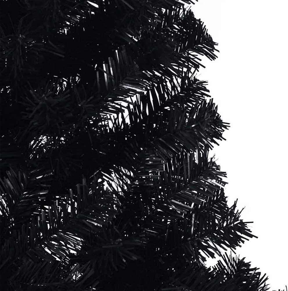 Dirbtinis prieššventinis eglutė su šviesomis Juoda 210 cm PVC