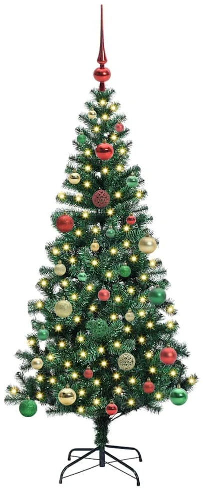 Dirbtinis prieššventinis eglutė su šviesomis Žalia 150 cm