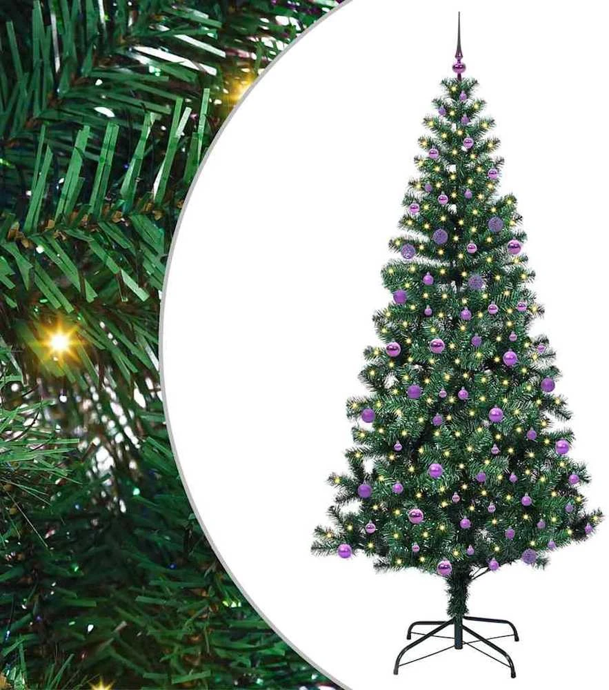 Dirbtinis prieššventinis eglutė su šviesomis Žalia 240 cm