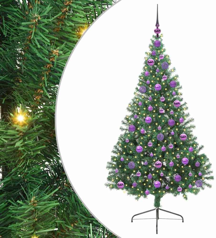 Dirbtinis prieššventinis eglutė su šviesomis Žalia 180 cm PVC