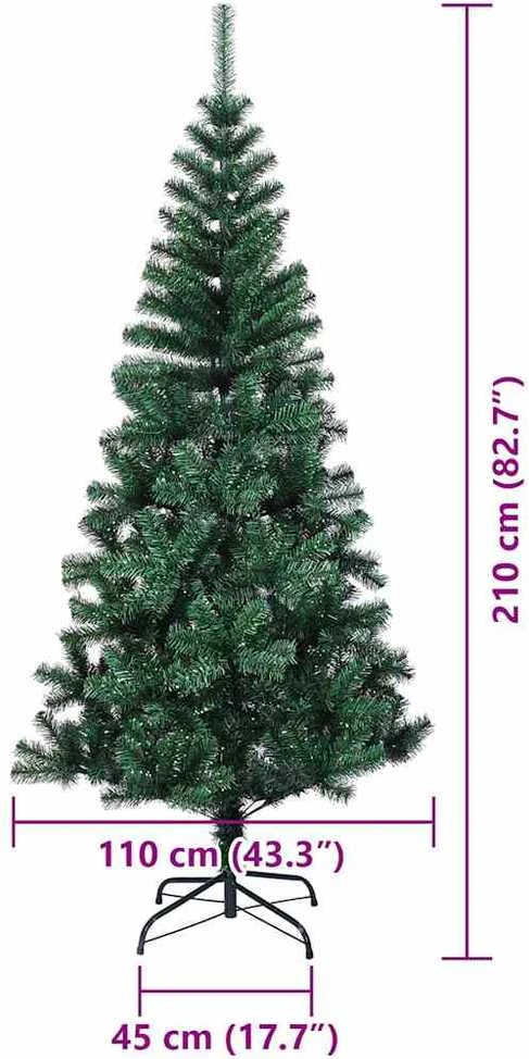 Dirbtinis prieššventinis eglutė su šviesomis Žalia 210 cm