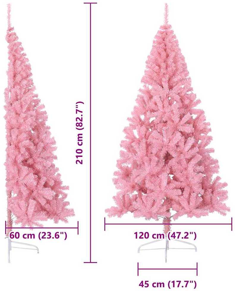 Dirbtinis prieššventinis eglutė su šviesomis Rožinė 210 cm PVC