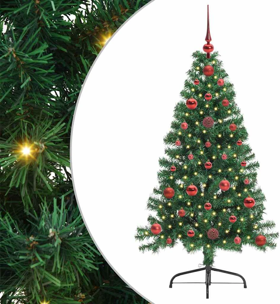 Dirbtinis prieššventinis eglutė su šviesomis Žalia 120 cm PVC