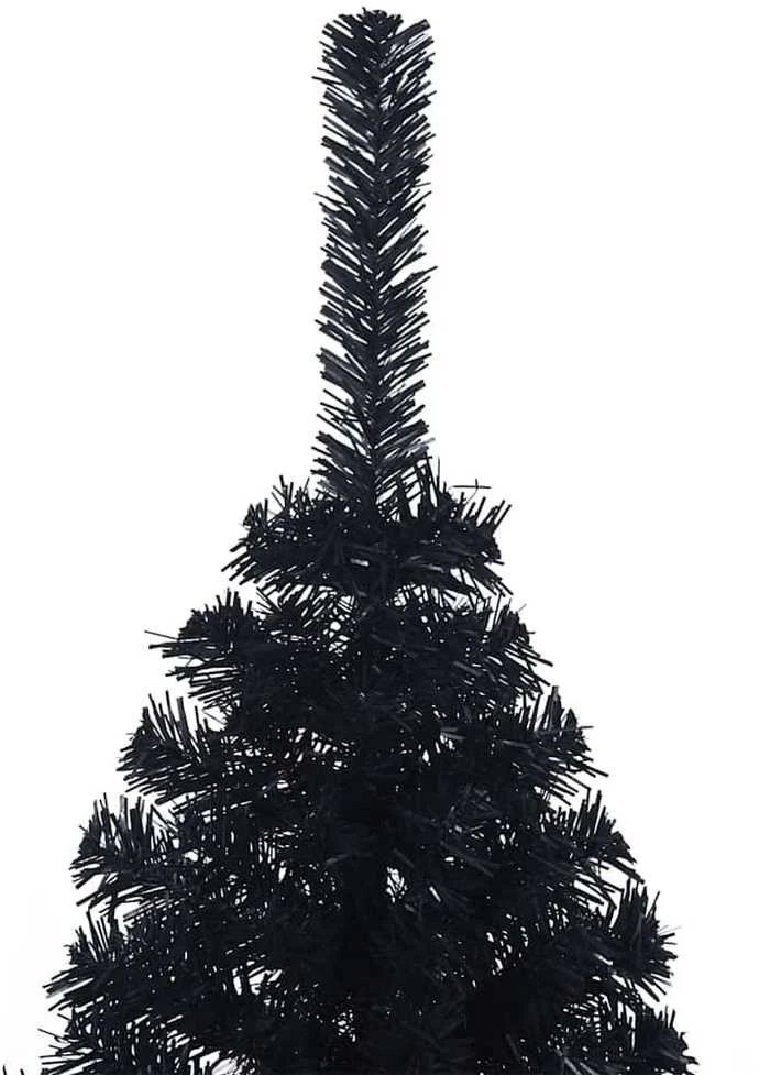 Dirbtinis prieššventinis eglutė su šviesomis Juoda 150 cm PVC