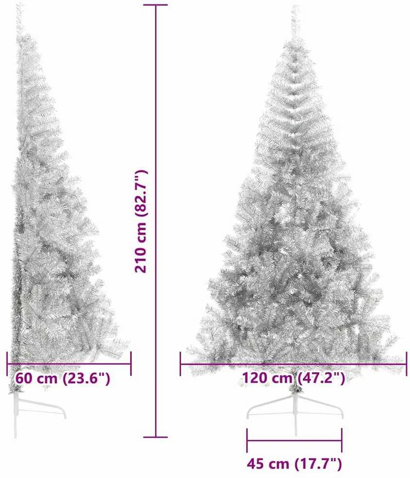 Dirbtinis prieššventinis eglutė su šviesomis Sidabro 210 cm PET