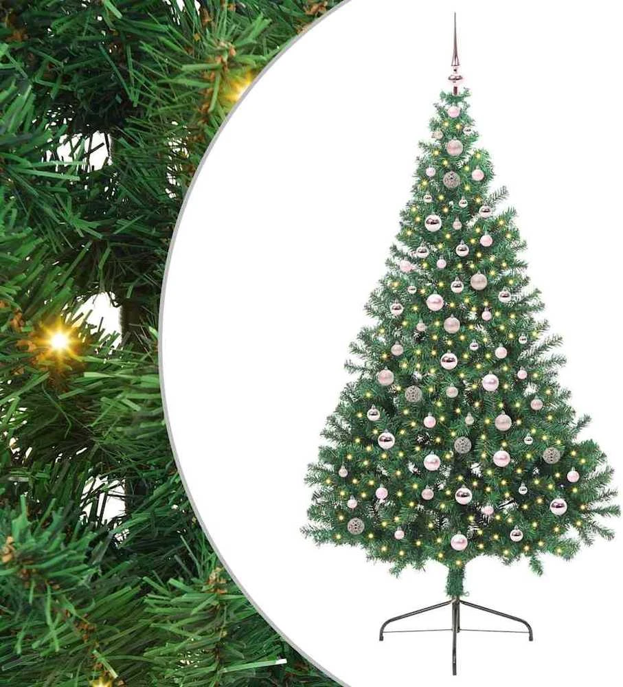 Dirbtinis prieššventinis eglutė su šviesomis Žalia 240 cm PVC
