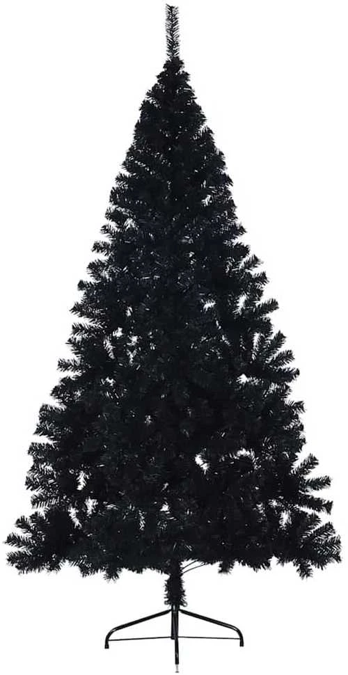 Dirbtinis prieššventinis eglutė su šviesomis Juoda 180 cm PVC