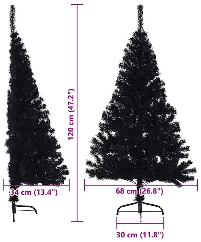 Dirbtinis prieššventinis eglutė su šviesomis Juoda 120 cm PVC