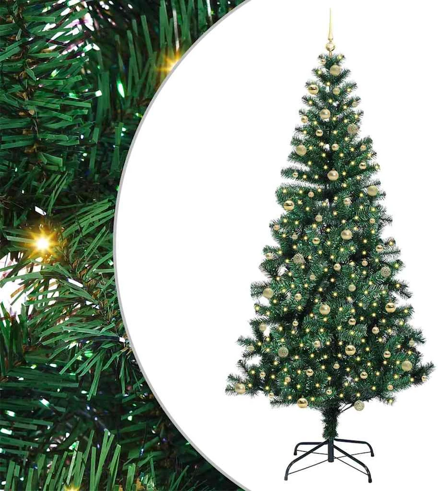 Dirbtinis prieššventinis eglutė su šviesomis Žalia 240 cm