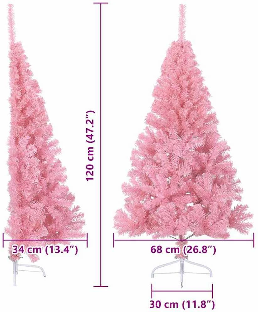 Dirbtinis prieššventinis eglutė su šviesomis Rožinė 120 cm PVC