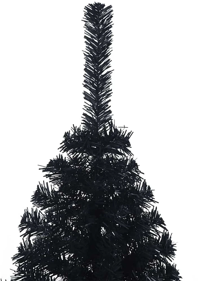 Dirbtinis prieššventinis eglutė su šviesomis Juoda 150 cm PVC