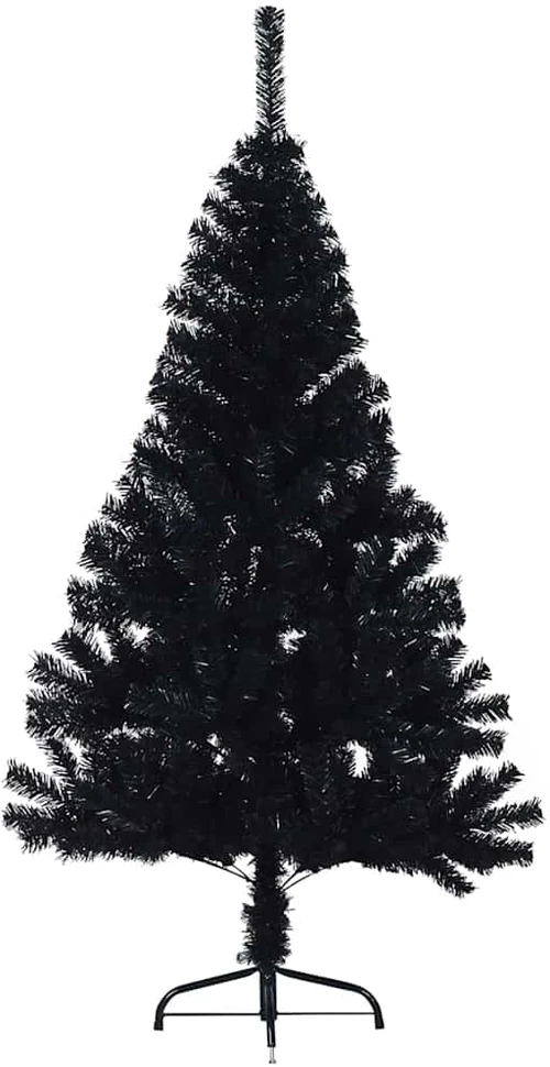 Dirbtinis prieššventinis eglutė su šviesomis Juoda 150 cm PVC