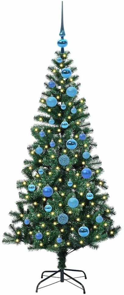 Dirbtinis prieššventinis eglutė su šviesomis Žalia 150 cm