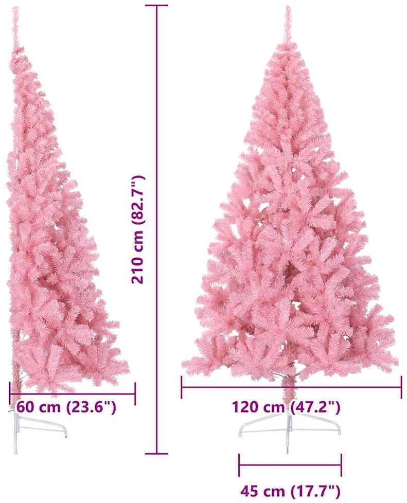 Dirbtinis prieššventinis eglutė su šviesomis Rožinė 210 cm PVC