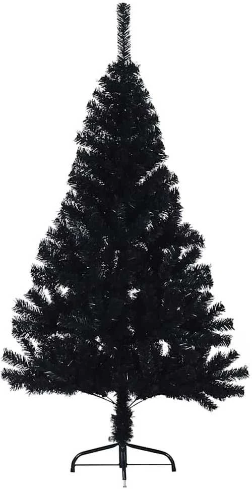 Dirbtinis prieššventinis eglutė su šviesomis Juoda 120 cm PVC
