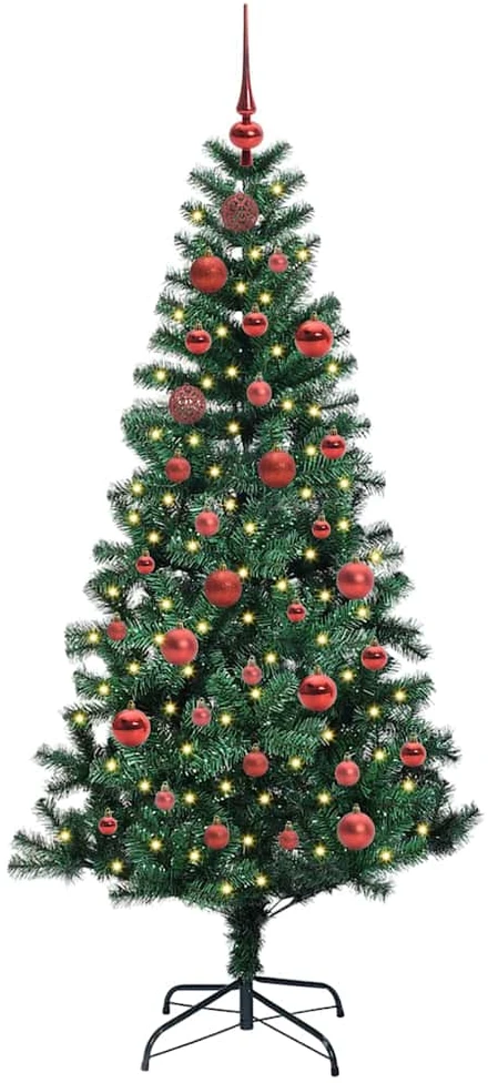 Dirbtinis prieššventinis eglutė su šviesomis Žalia 150 cm