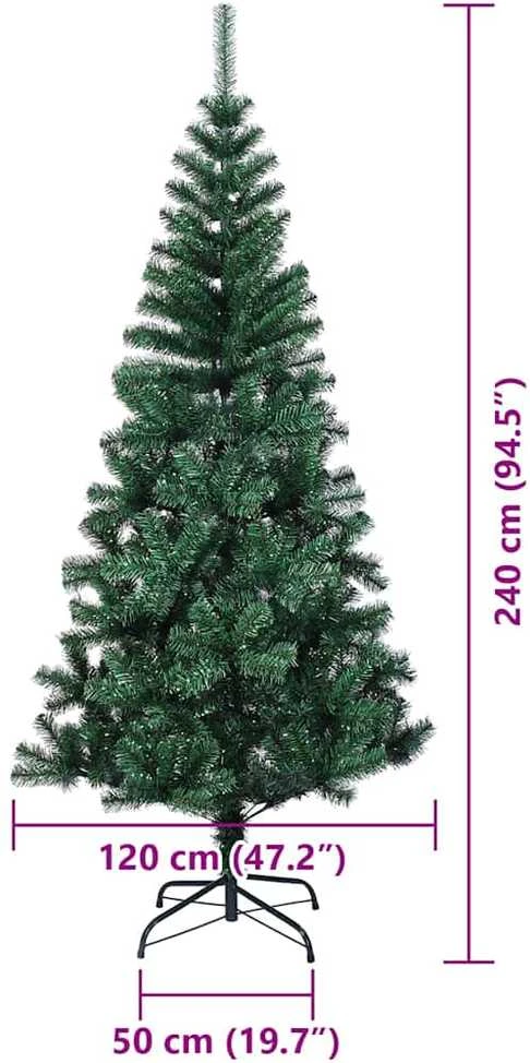 Dirbtinis prieššventinis eglutė su šviesomis Žalia 240 cm