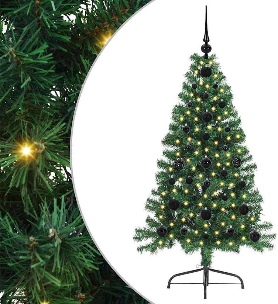 Dirbtinis prieššventinis eglutė su šviesomis Žalia 120 cm PVC