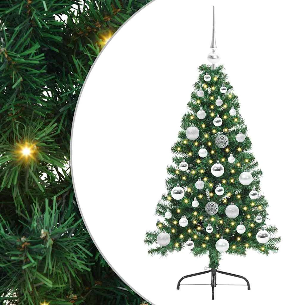 Dirbtinis prieššventinis eglutė su šviesomis Žalia 120 cm PVC