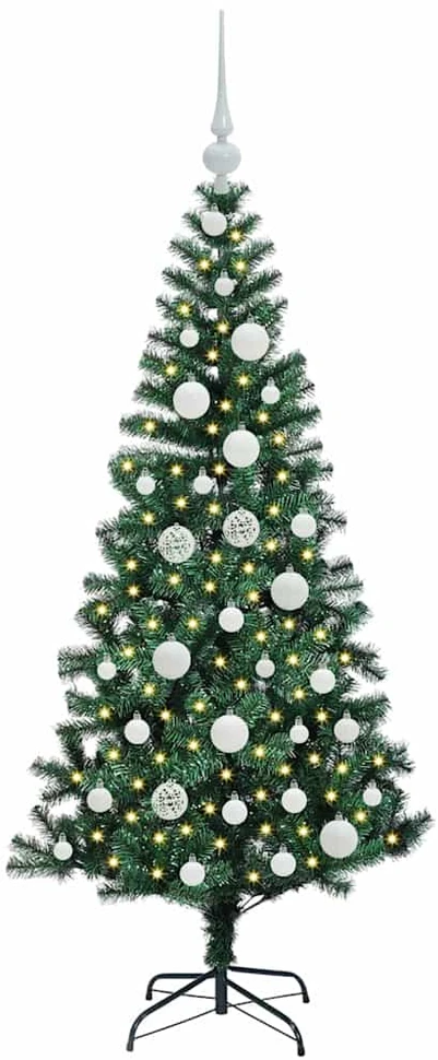 Dirbtinis prieššventinis eglutė su šviesomis Žalia 120 cm