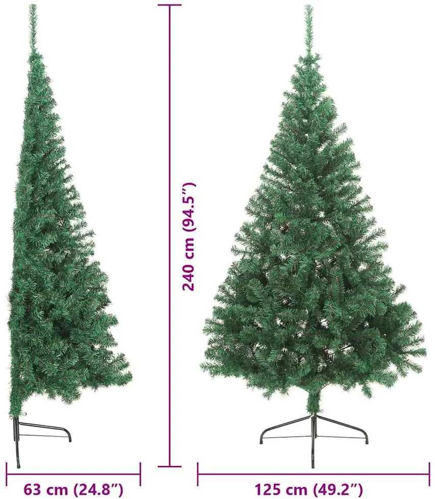 Dirbtinis prieššventinis eglutė su šviesomis Žalia 240 cm PVC