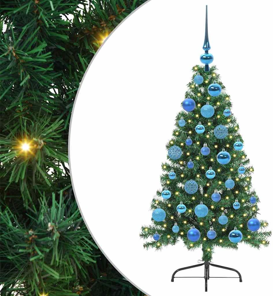 Dirbtinis prieššventinis eglutė su šviesomis Žalia 120 cm PVC