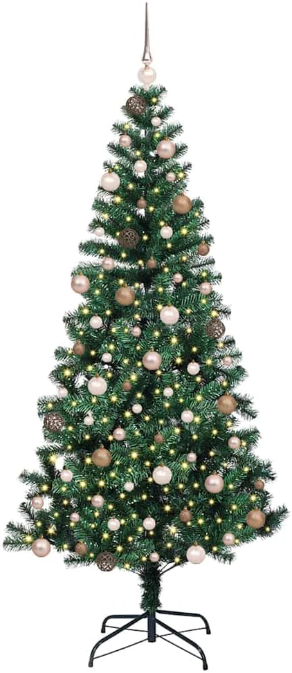 Dirbtinis prieššventinis eglutė su šviesomis Žalia 210 cm
