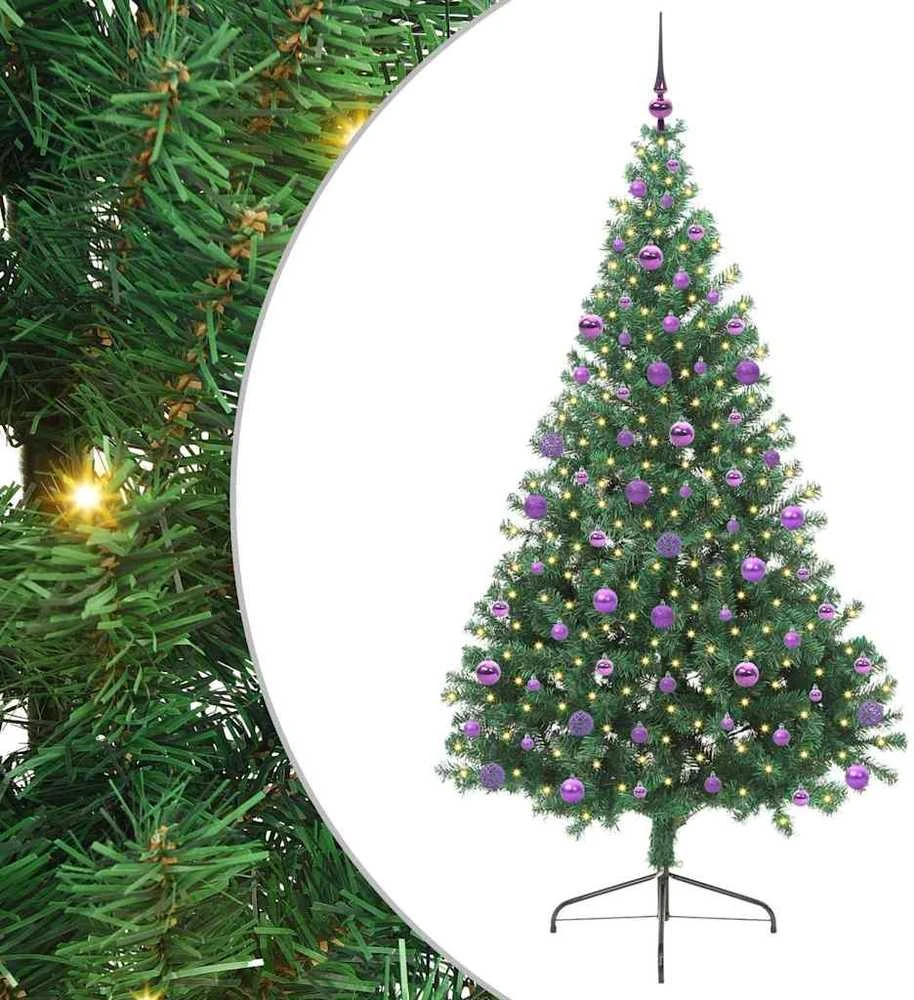 Dirbtinis prieššventinis eglutė su šviesomis Žalia 210 cm PVC
