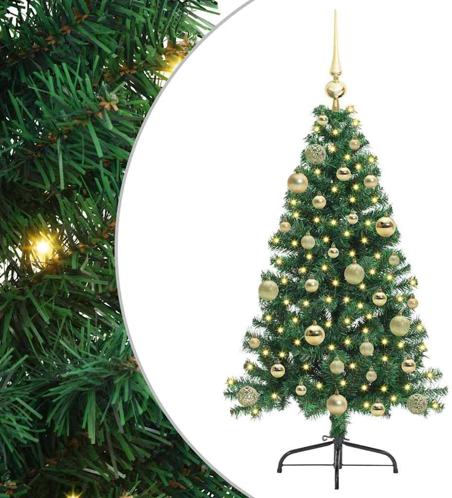 Dirbtinis prieššventinis eglutė su šviesomis Žalia 120 cm PVC