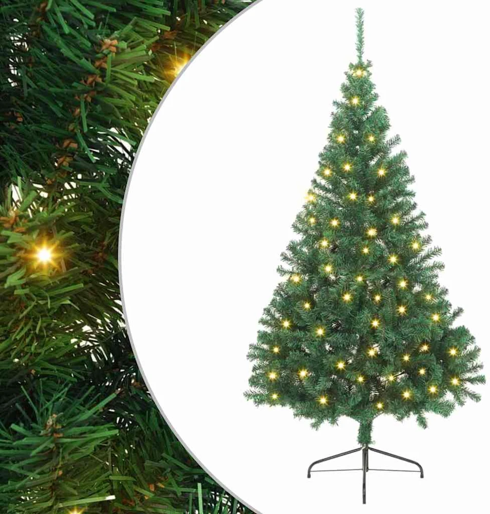 Dirbtinis prieššventinis eglutė su šviesomis Žalia 240 cm PVC