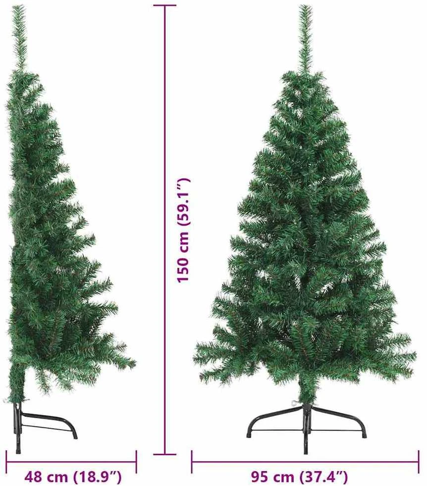 Dirbtinis prieššventinis eglutė su šviesomis Žalia 150 cm PVC