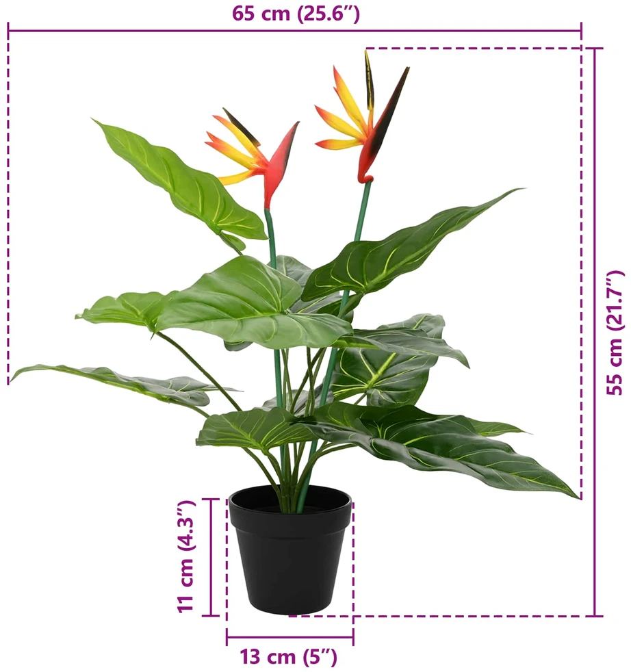 Dirbtinis Strelitzia Augalas Žalia 65 x 13 x 55 cm
