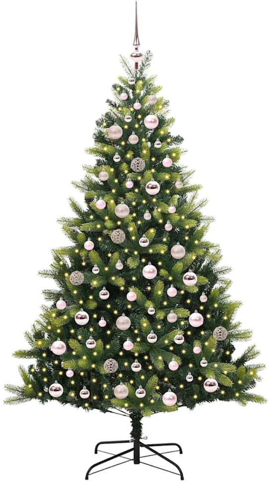 Dirbtinis sulankstomas Kalėdų medis su 300 LED Žalia 180 cm