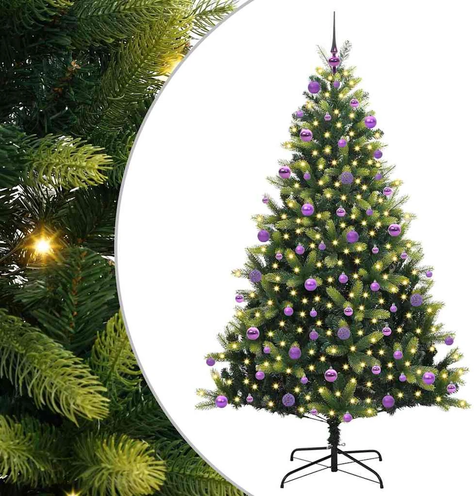 Dirbtinis sulankstomas Kalėdų medis su 300 LED Žalia 210 cm