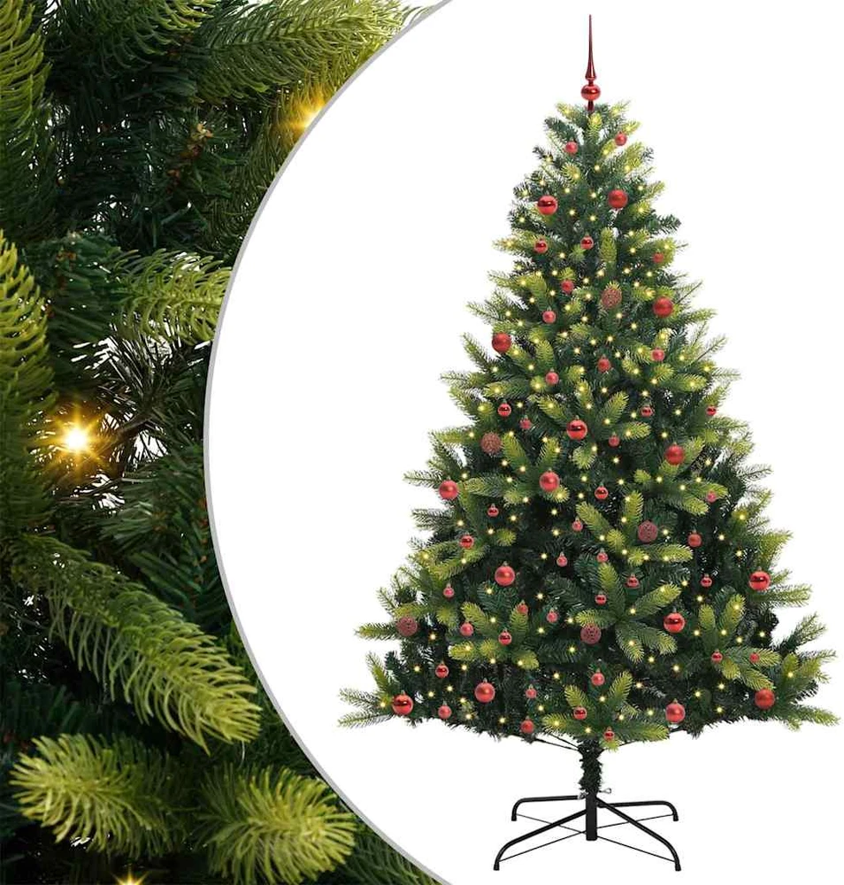 Dirbtinis sulankstomas Kalėdų medis su 300 LED Žalia 210 cm