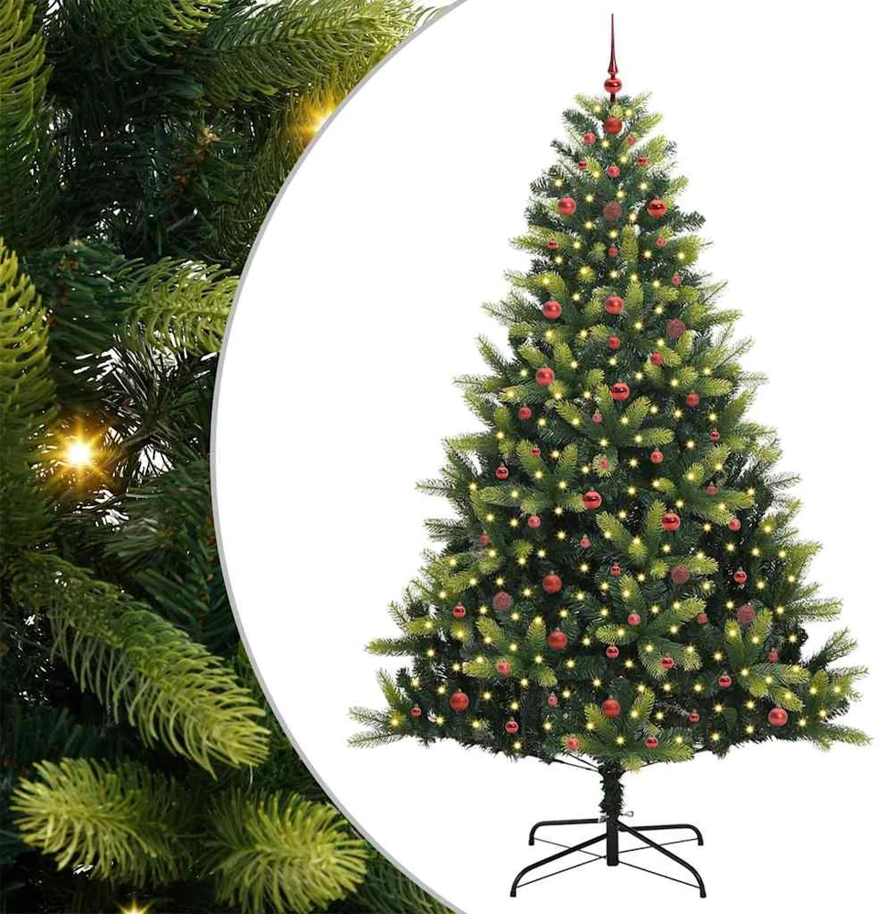 Dirbtinis sulankstomas Kalėdų medis su 300 LED Žalia 240 cm