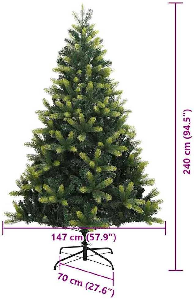 Dirbtinis sulankstomas Kalėdų medis su 300 LED Žalia 240 cm