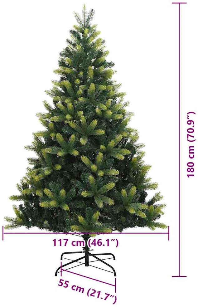 Dirbtinis sulankstomas Kalėdų medis su 300 LED Žalia 180 cm