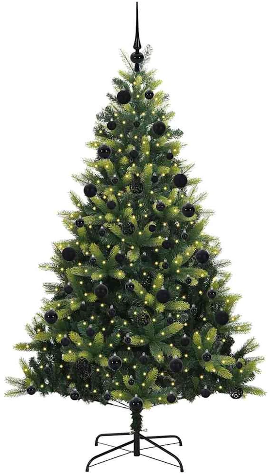 Dirbtinis sulankstomas Kalėdų medis su 300 LED Žalia 210 cm