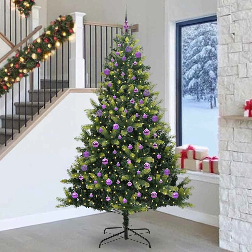 Dirbtinis sulankstomas Kalėdų medis su 300 LED Žalia 240 cm
