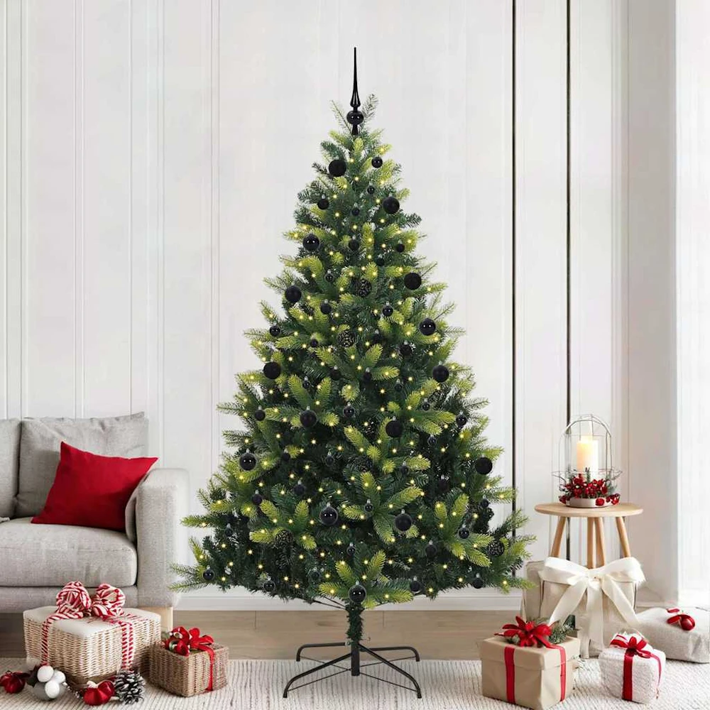 Dirbtinis sulankstomas Kalėdų medis su 300 LED Žalia 210 cm