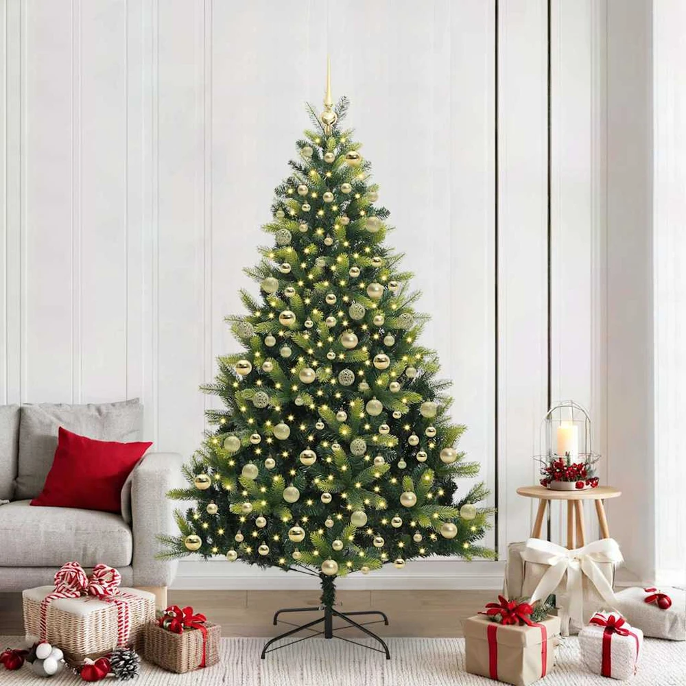 Dirbtinis sulankstomas Kalėdų medis su 300 LED Žalia 210 cm