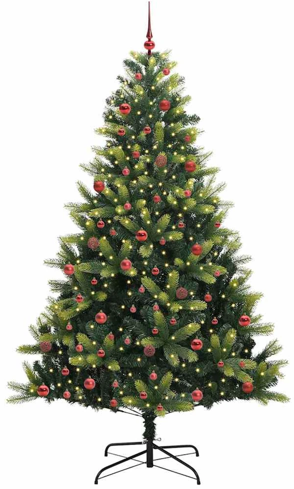 Dirbtinis sulankstomas Kalėdų medis su 300 LED Žalia 210 cm