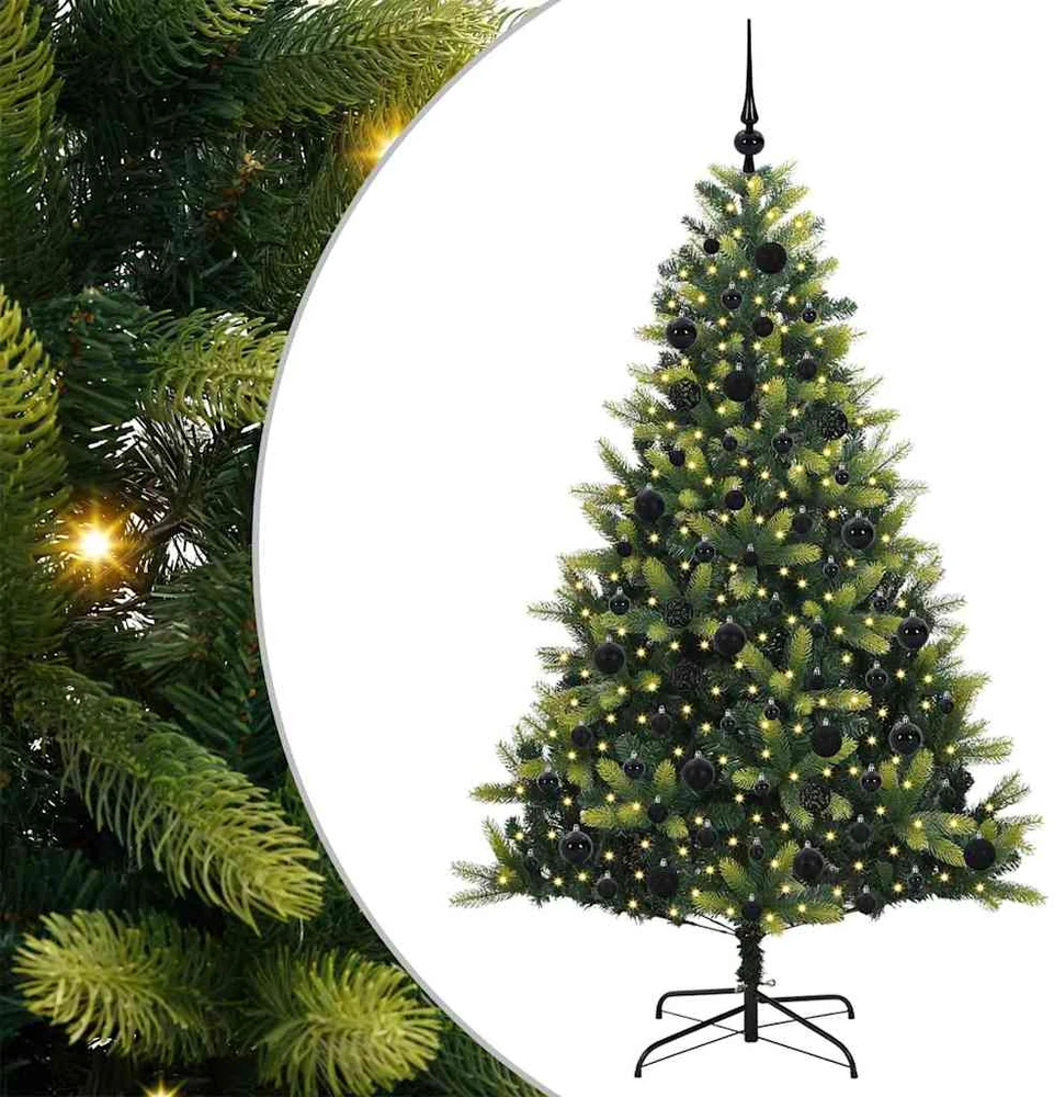 Dirbtinis sulankstomas Kalėdų medis su 300 LED Žalia 180 cm